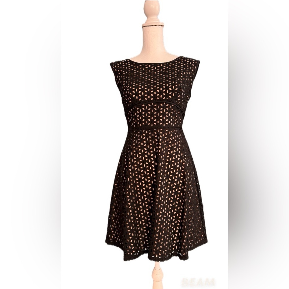 Loft Elegant Black Eyelid Dress Size 2P NWOT